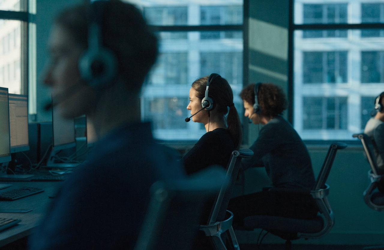 Managed services delivery team in a global operations centre